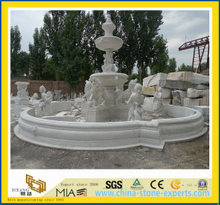 White Marble Stone Garden Water Fountain with Ladies and Lions-Yya