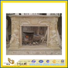 Sunny Beige Marble Fireplace with Kid Scuptures(YQC)