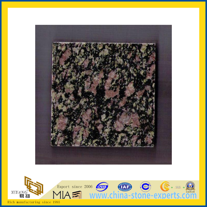 Natural Peacock Green Granite Tile for Wall and Floor(YQC)