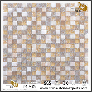 Small Ice Crack Crystal Tile Glass Mosaic For Home Decoration