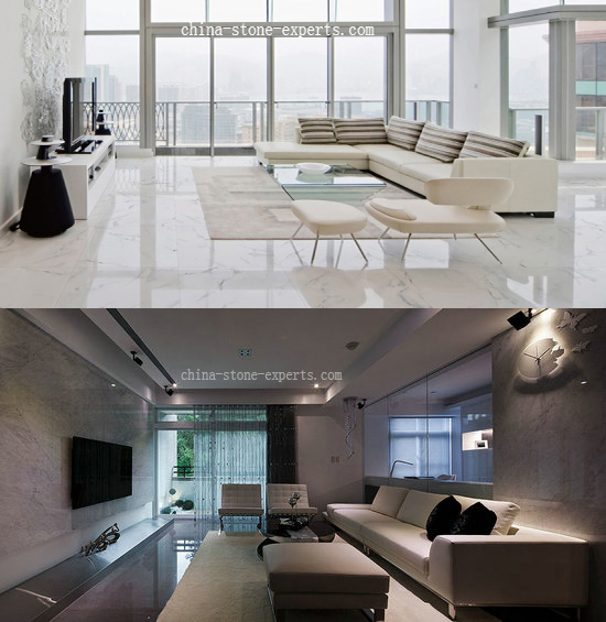 High Polished Light Gray Siwen White Marble Wall / Floor Tile (YQZ-MT1005)