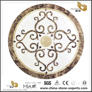 Flower Pattern Waterjet Marble Mosaic Tiles China Medallion Tiles Export
