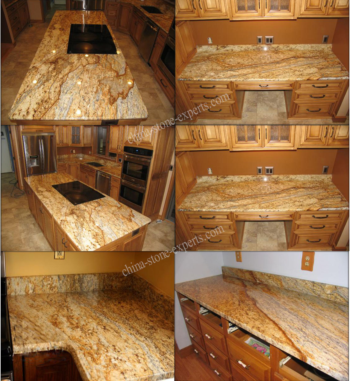 Brazil River Yellow Golden Granite Vanity Top / Countertop (YQZ-GC1005)