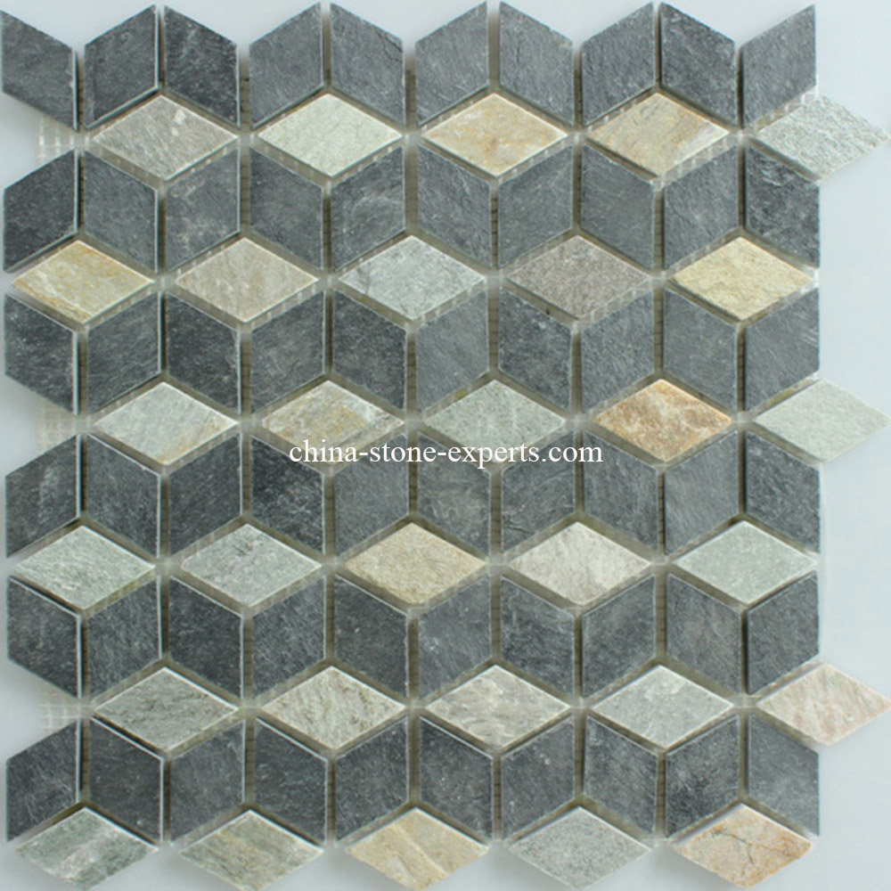 Honed Mix Stone Mosaic Tile for Outdoor Wall/ Tile (YQZ-M1015)