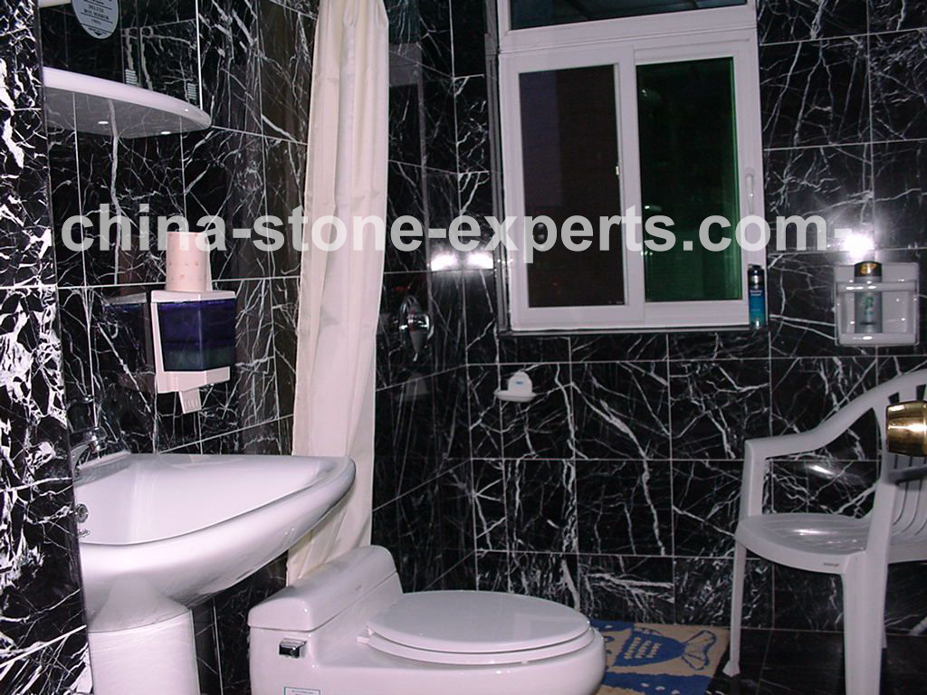 Polished Black Marquina Marble for Flooring &Wall Tiles （YQG-MT1001）