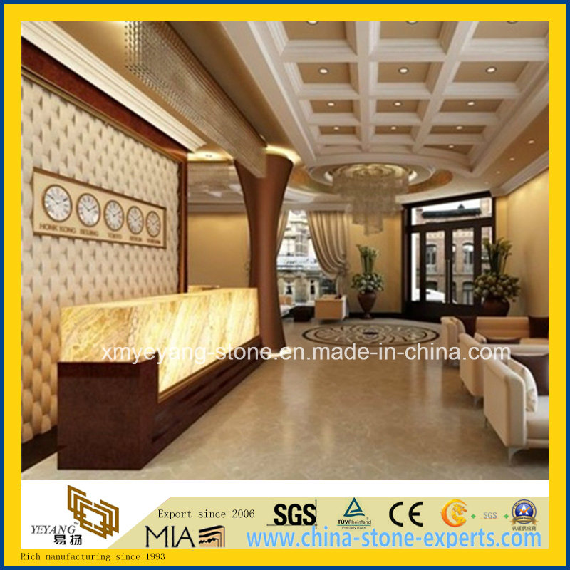 Backlit Honey Onyx Glass Work Top Bar Top For Luxury Hotel