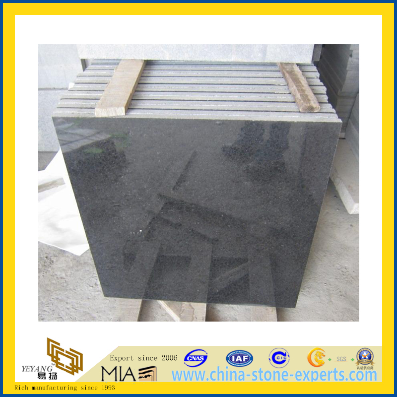 Polished G684 Granite Tiles, Black Basalt Tiles(YQC)