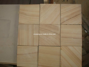 Wooden Yellow Sandstone for Wall Tile and Cladding Material