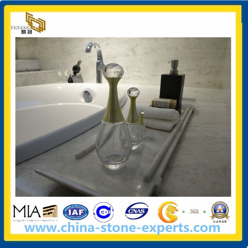 Polished High Quality White Jade Marble Countertop Bathroom Sink (YQG-MC1003)