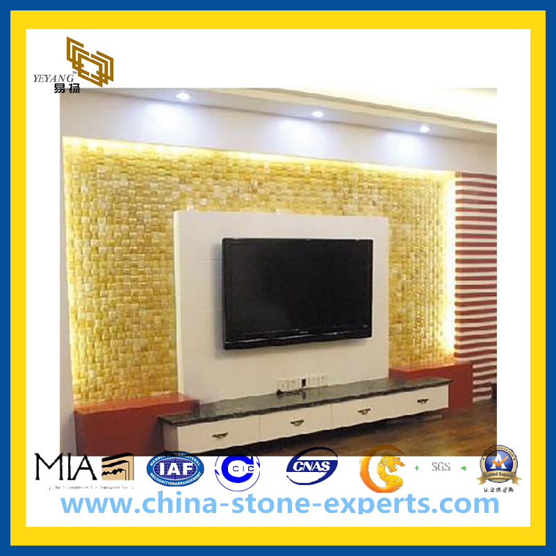 Mixed Color Natural Stone Marble Mosaic Wall Tile for Background (YQG-M1003)