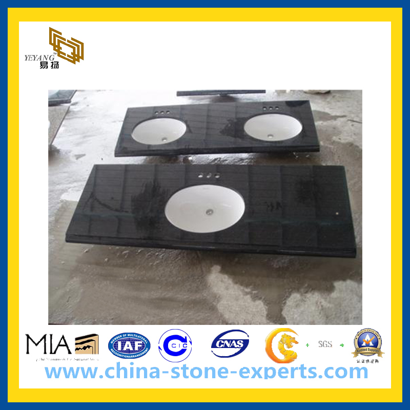 Polished India Black Granite Bathroom Vanity Top (YQZ-GC1020)