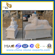 White Polished Marble Stone Sculpture for Garden(YQG-CS1046)