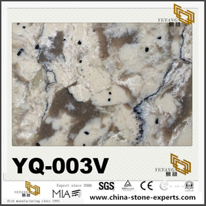 YQ-003V Grey Vein Quartz Slabs For Countertop