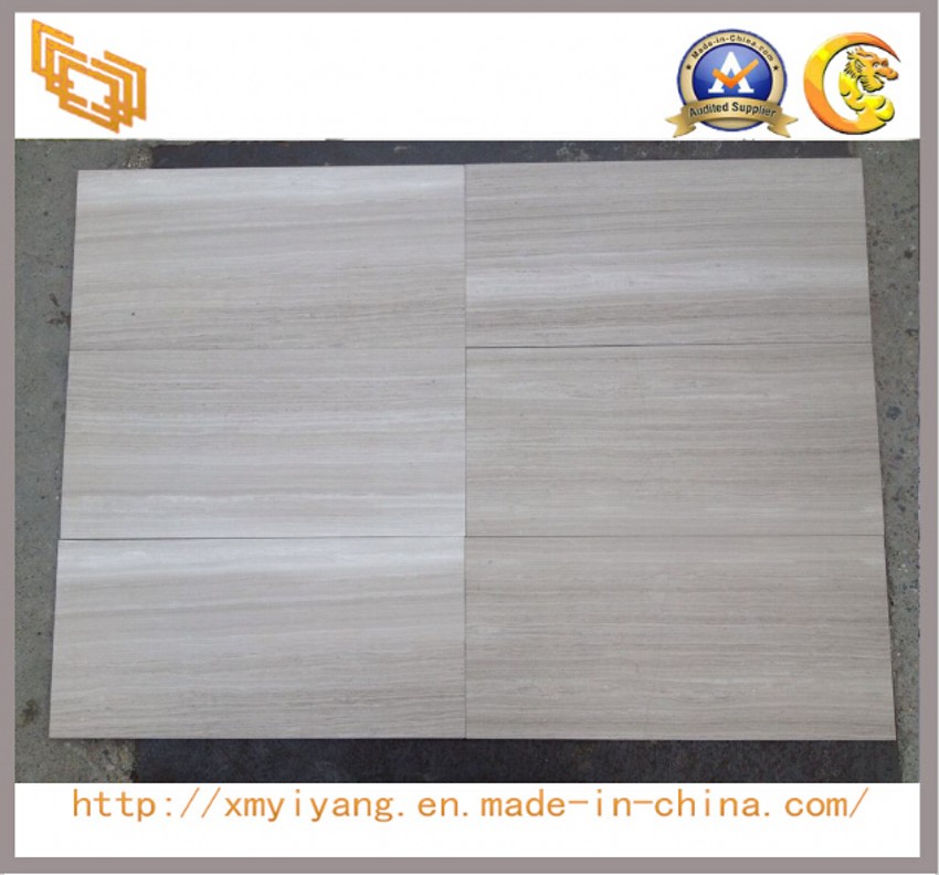 Polished White Wood Grainy Marble for Floor&Wall Tiles