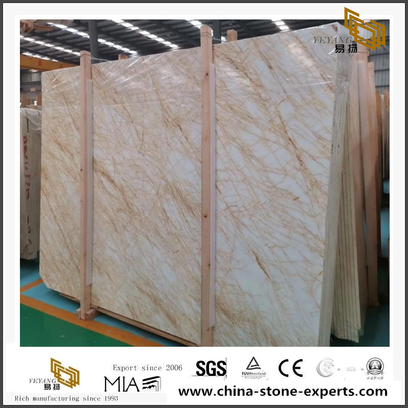 New Spider Gold Marble Polished Marble Slab Sale