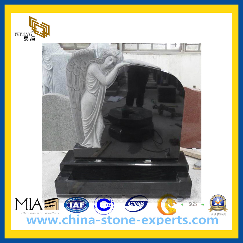 European Style Black Granite Tombstone, Monument, Headstone(YQG-CS1019)
