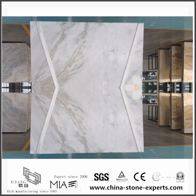 China Arabescato Venato White Marble Slabs for Bathroom Tiles (YQW-MSA061005)