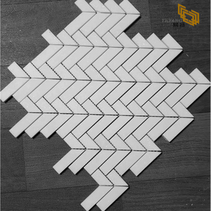 Pure white fish bone Design Beautiful marble mosaic for Wall Decoration