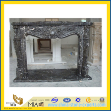 Nero Marquina Freestanding Indoor Marble Fireplace(YQC)