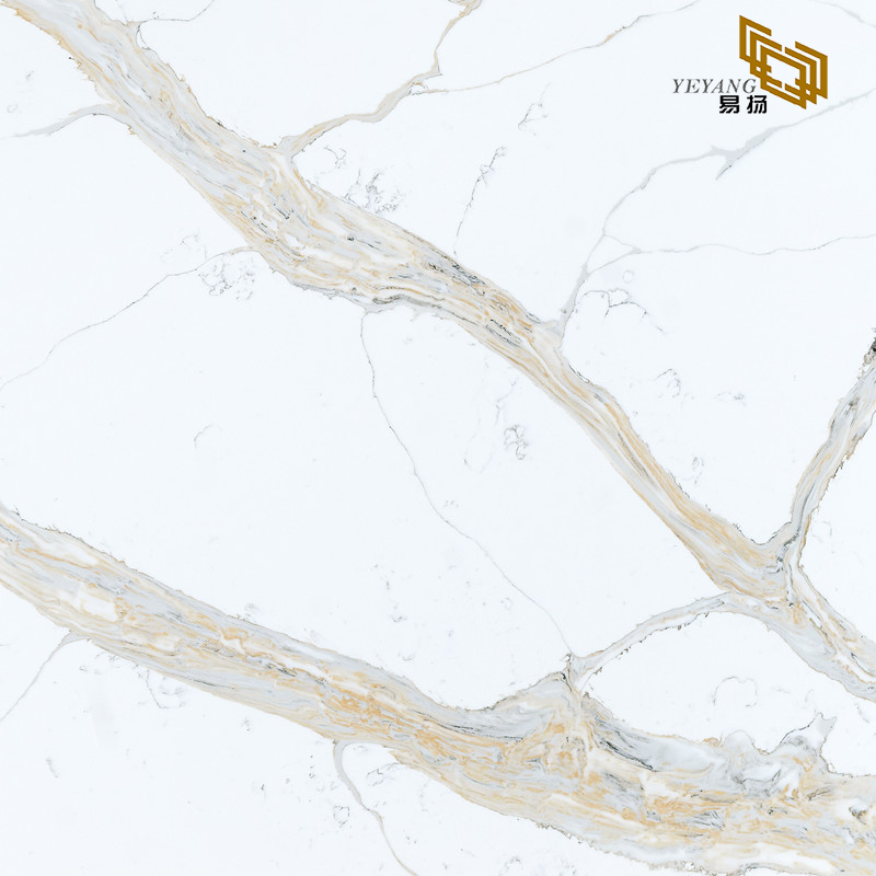 High Quality Calacatta Gold Quartz for Waterfall Style Kitchen Island A5077
