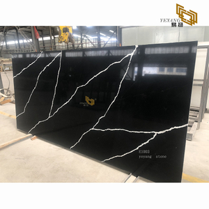 Black quartz countertops calacatta vanitytop for bathroom/kitchen/worktop(E1003)