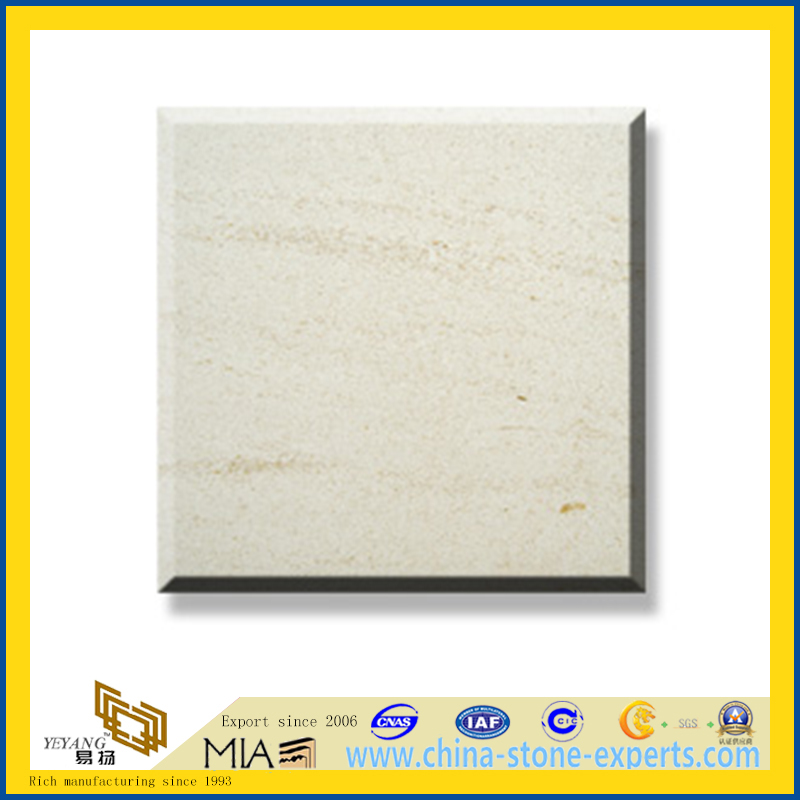 Polished Natural Stone Moca Cream Marble Slabs for Wall/Flooring (YQC)