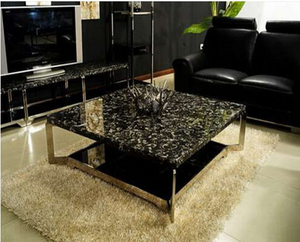 Black fossil marble table top Project -YEYANG STONE FACTORY