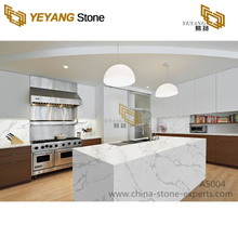 Custom Engineered Stone Countertops Kitchen Island White Quartz A5004