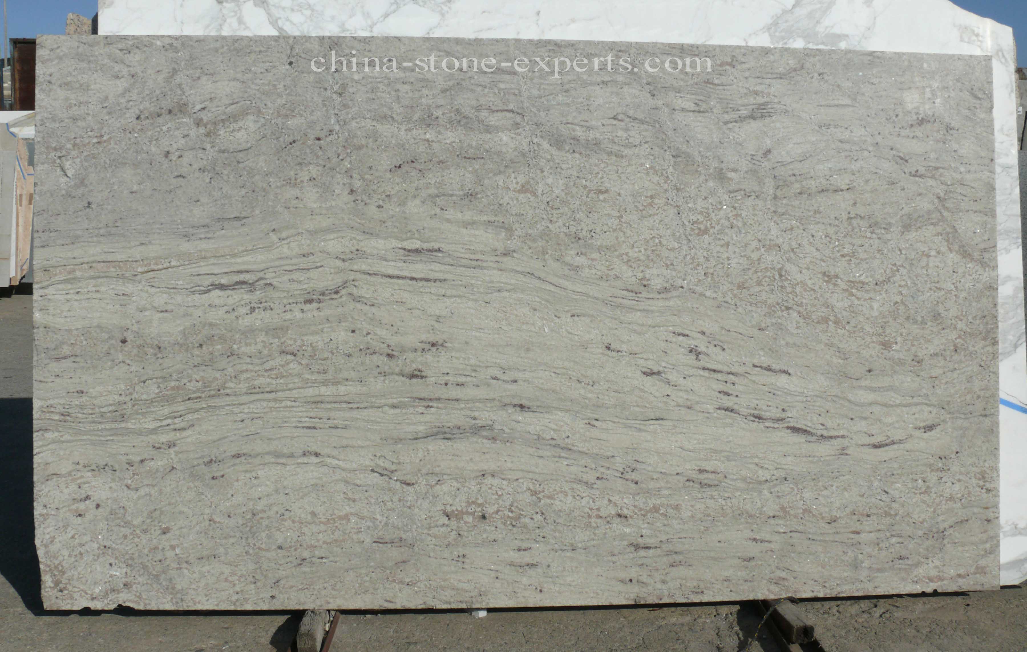Polished River White Wave Granite Slab for Countertop / Vanity Top / Decoration （YQZ-GS1002）
