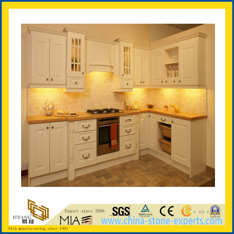 Natural Stone Polished Yellow Wooden Marble Countertop for Kitchen/Bathroom (YQC)