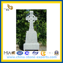 Grey Granite Cross Tombstone / Headstone / Monument (YQZ-MN)