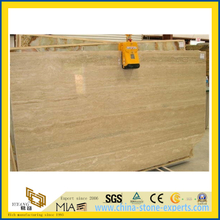 Polished Turkish Beige Travertine Slab for Flooring &amp; Wall Clading