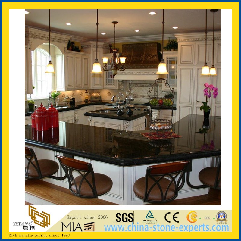 Hot Sale Absoutely Black Granite Countertops for Kitchen (YQW-GC1007)