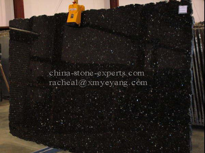  Polished Big Galaxy Black Granite Slab for Countertop （YQZ-GS1024）