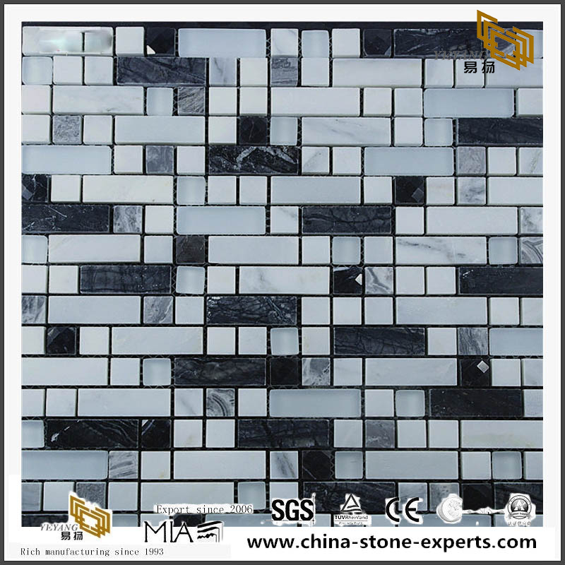 Thick Mixed Color Crystal Glass 8mm Stone Mosaic for Swimming Pool chinese outlet
