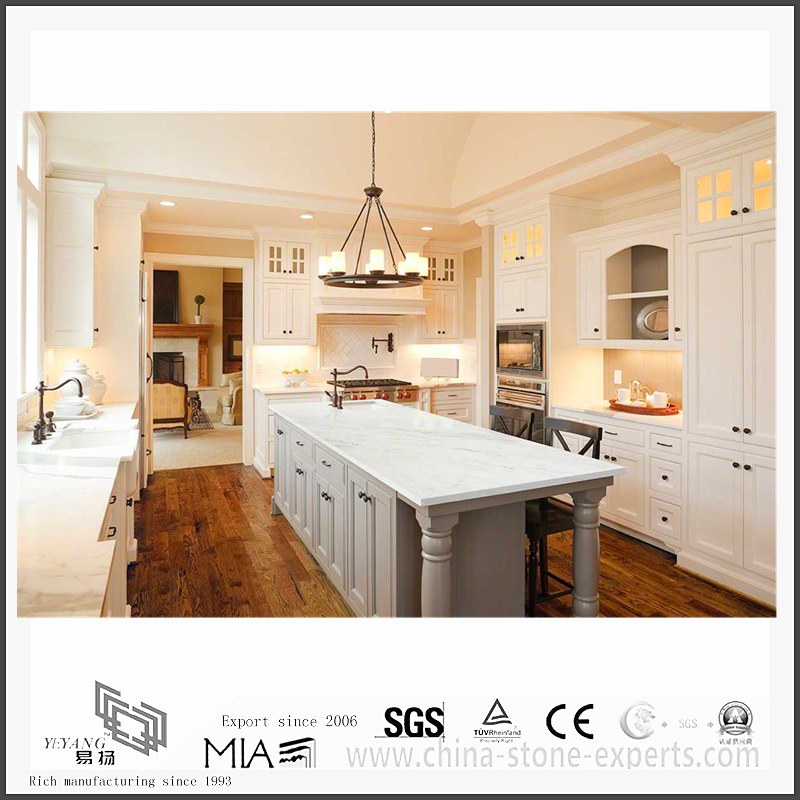 Engineered New Arrival Arabescato Venato White Marble Countertops for Kitchen (YQW-MSA051307)