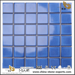Bathroom Ceramic Mosaic Blue Mosaic Tile For Swimming Pool