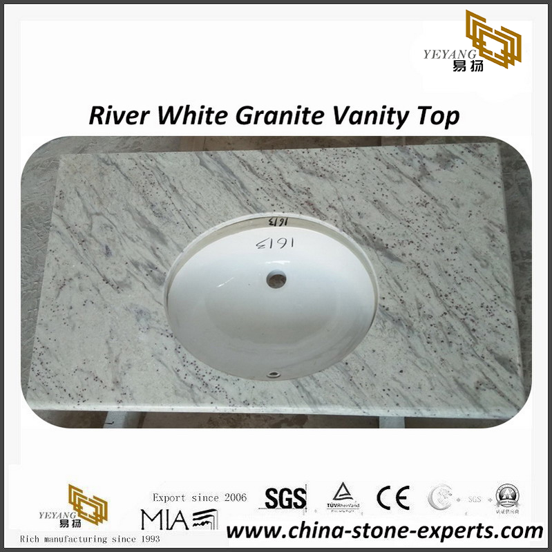 Amazing River White granite bathroom vanity top for residential project