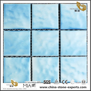 Best Square Swimming Pool Glass Mosaic With Blue Color Light Color