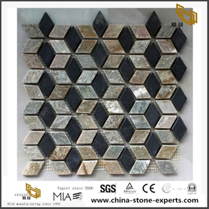Natural Black And Grey Slate Stone Mosaic Tiles
