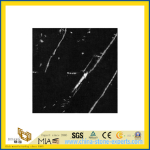 Natural Polished Black Negro Marquina Marble Tile for Wall/Flooring (YQC)