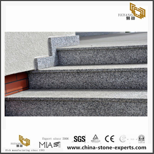 Grey granite Stone tiles with eased edges for stairs projects