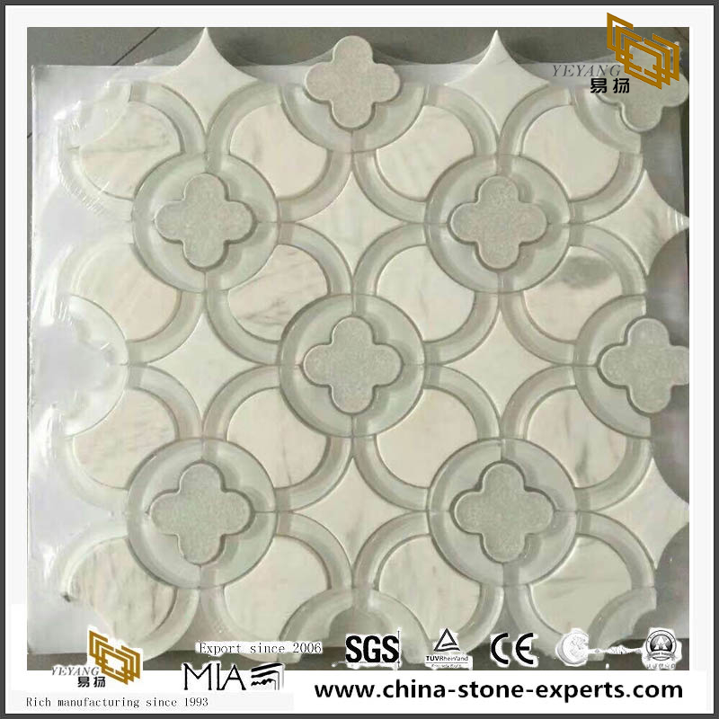 Popular Stone Tile Marble Mosaic Flowes Pattern Mosaic Outlet