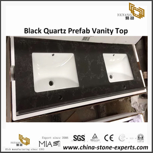 Yeyang's Black Quartz Bathroom Vanity Top for hotel project