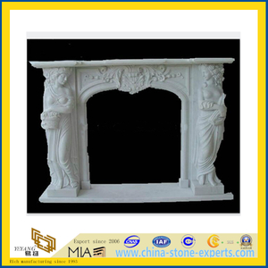 Popular Decorative White Marble Fireplace(YQC)