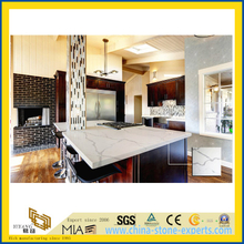 SGS Custom White Calacatta Artifical Quartz Stone Countertop for Kitchen, Island(YQW-QC8023)