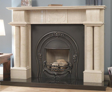Egypt Beige Marble Carved Fireplace