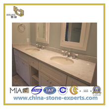 Natural Stone Polished Bathroom Carrara White Marble Vanity Top(YQC)