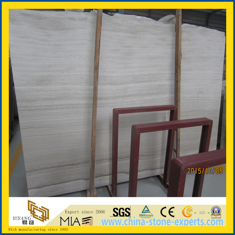 Chinese White Wooden Marble / White Wooden Gain Marble Slab