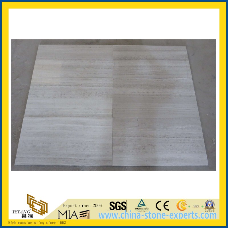 White Wood Grain Stone Marble for Kitchen/Bathroom Wall &amp; Floor Tiles